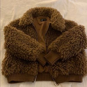 Zara brown fluffy jacket